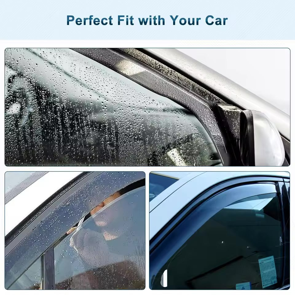 for Audi A4 B8 Smoke Black Front and Rear Wind Deflectors 4pcs