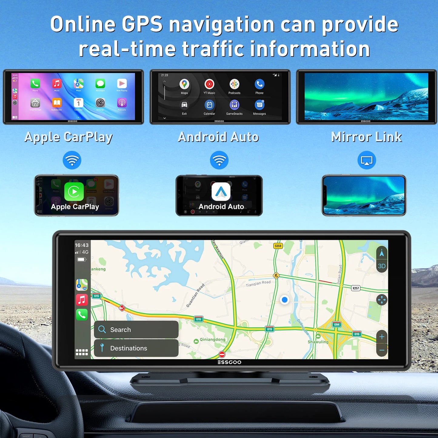 HD Touchscreen Stereo Apple CarPlay / Android Auto 10.26'