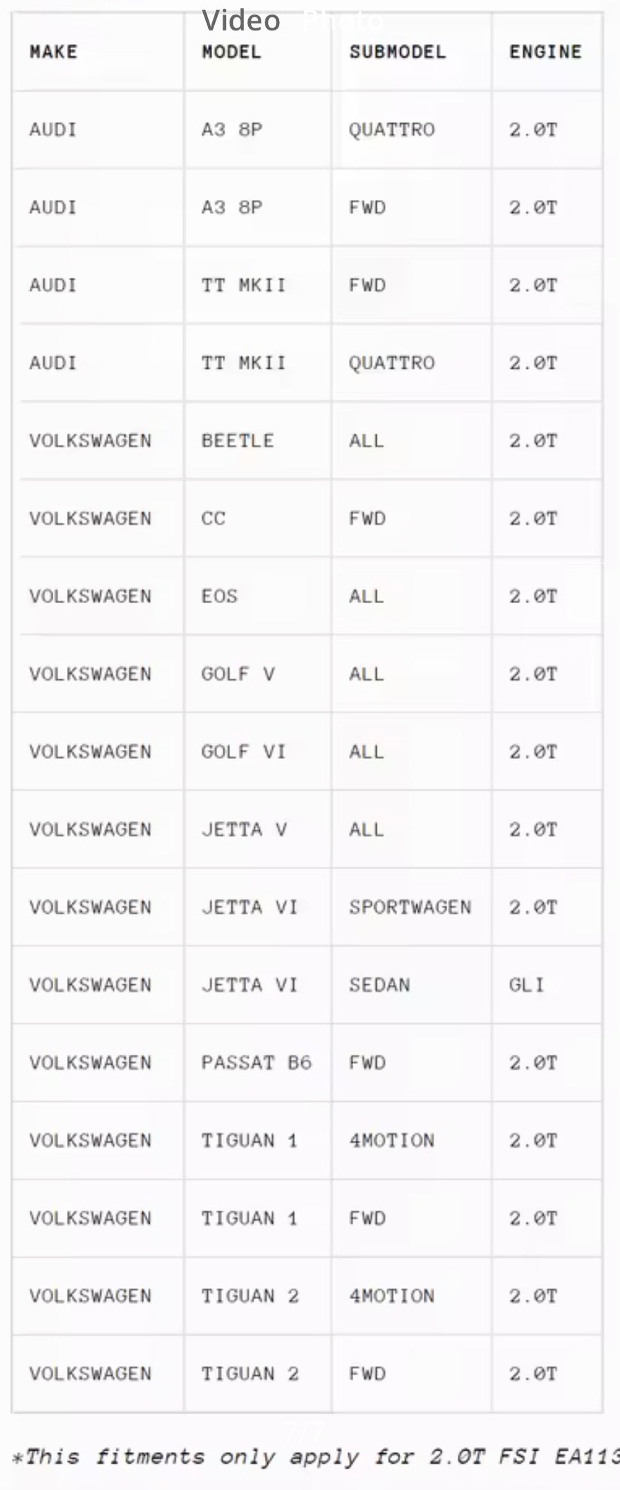 3’ Cold Air Intake System for 2.0 TSI Turbo ONLY EA113 (for Audi: A3 8P, S3 8P, TT; VW: Golf - GTI, R, EOS, Scirocco (R), Passat, Jetta, Tiguan; Seat: Leon, Cupra R)