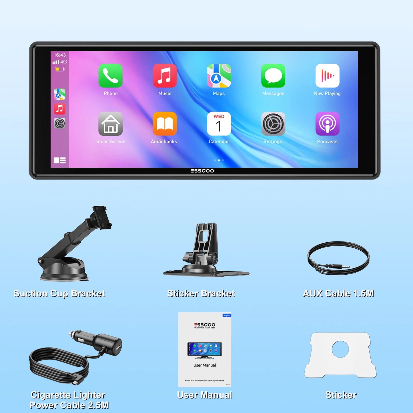 HD Touchscreen Stereo Apple CarPlay / Android Auto 10.26'