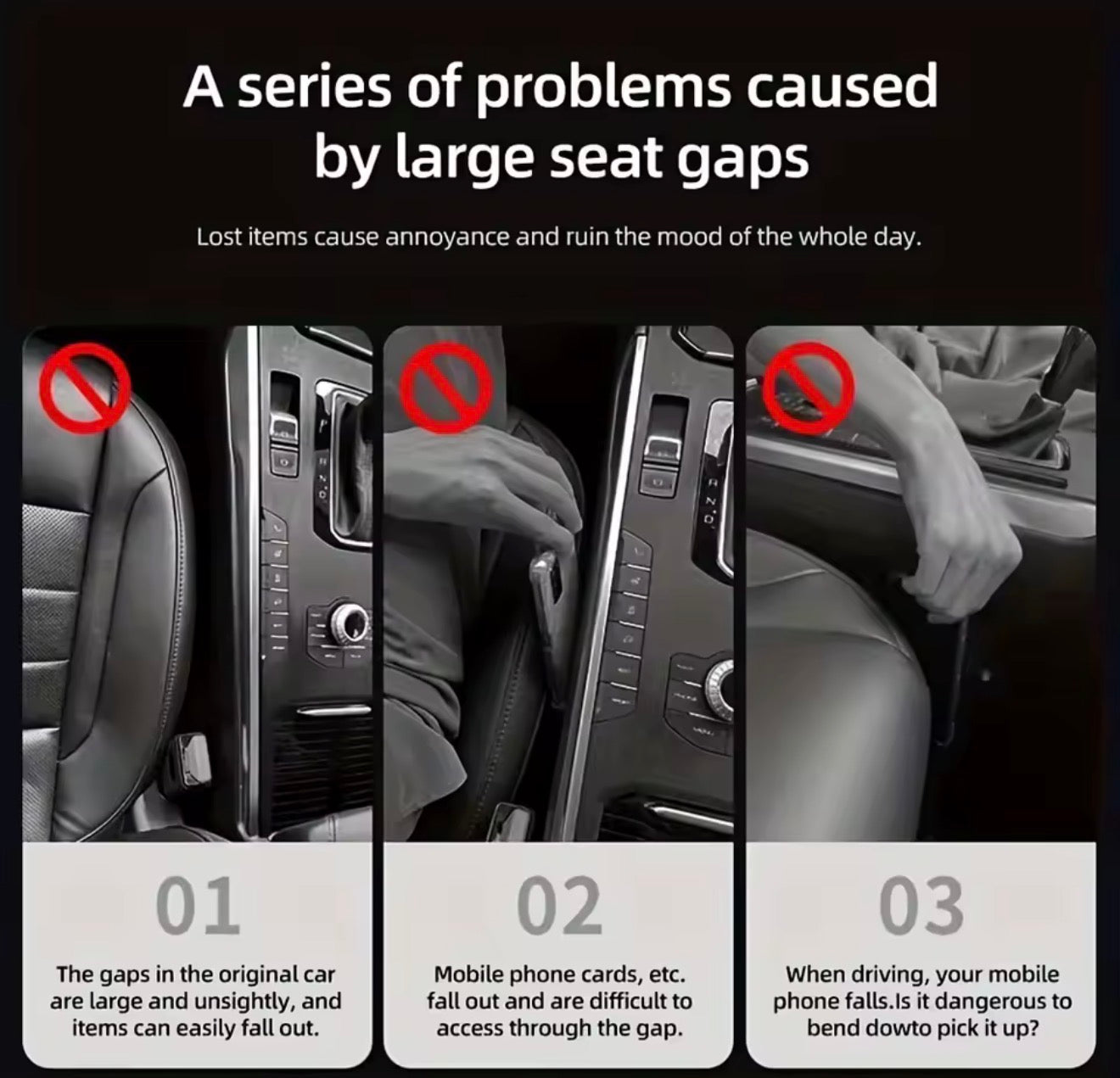 2 Piece Car Seat Gap Filler