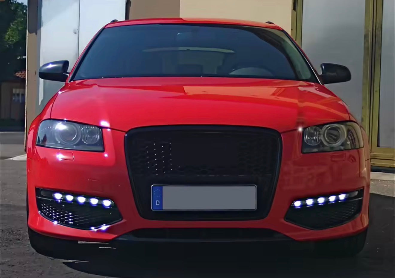 Audi A3 8P S3 RS Style Gloss Black Honeycomb Mesh Front Bumper Grille