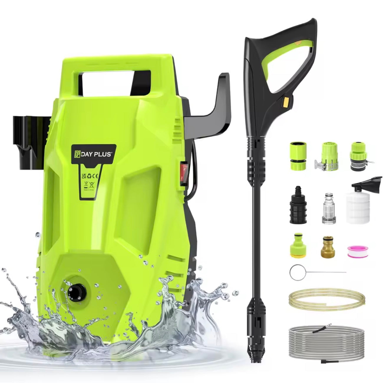 Electric High Pressure Washer 2050PSI 1.6GPM 2300W Adjustable Nozzle