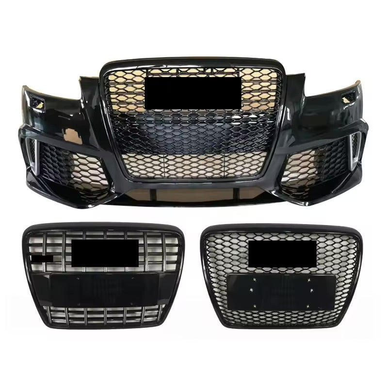 for Audi A6 C6 S6 Facelift Body Kit Front Bumper with Honeycomb Grill Upgrade to RS6