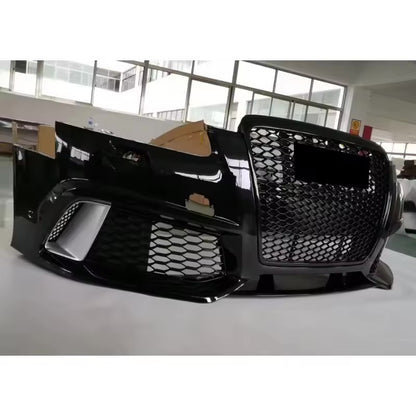 for Audi A6 C6 S6 Facelift Body Kit Front Bumper with Honeycomb Grill Upgrade to RS6