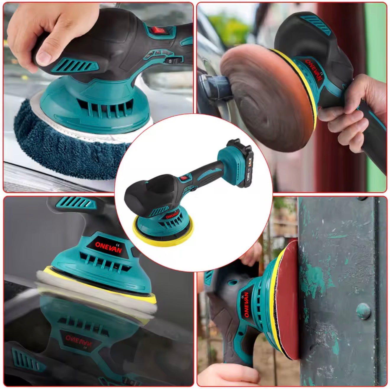 Electric Car Polisher Wax Machine 6 Gears Cordless Auto 7000RPM 21V