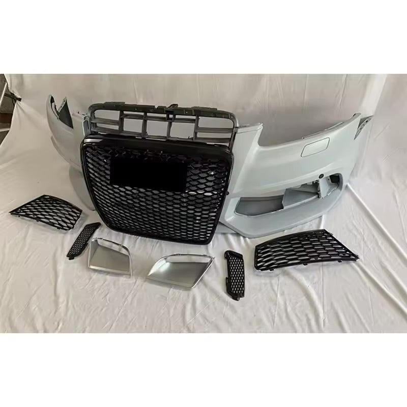 for Audi A6 C6 S6 Facelift Body Kit Front Bumper with Honeycomb Grill Upgrade to RS6