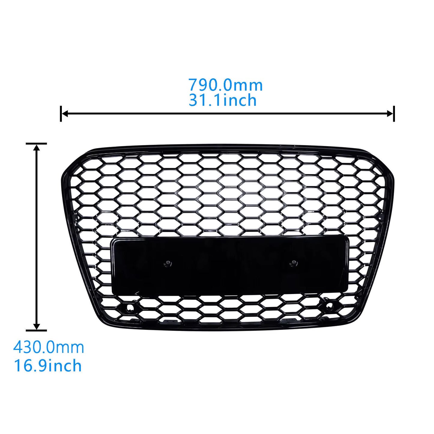 for Audi A5 S5 8T Gloss Black Honeycomb Mesh Front Bumper Grill