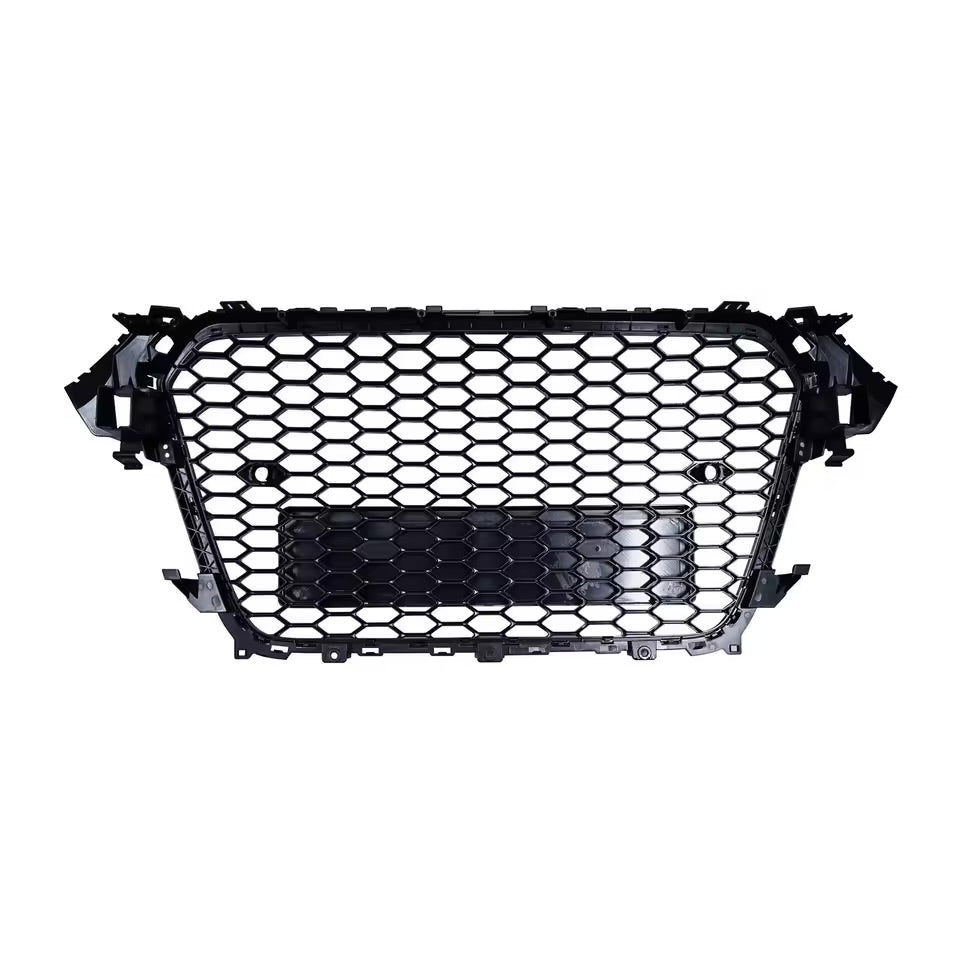 for Audi A4 S4 B8 2013-2015 Front Bumper Grill Gloss Black Honeycomb Mesh