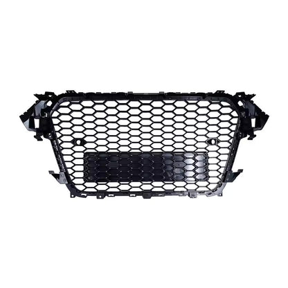 for Audi A4 S4 B8 2013-2015 Front Bumper Grill Gloss Black Honeycomb Mesh