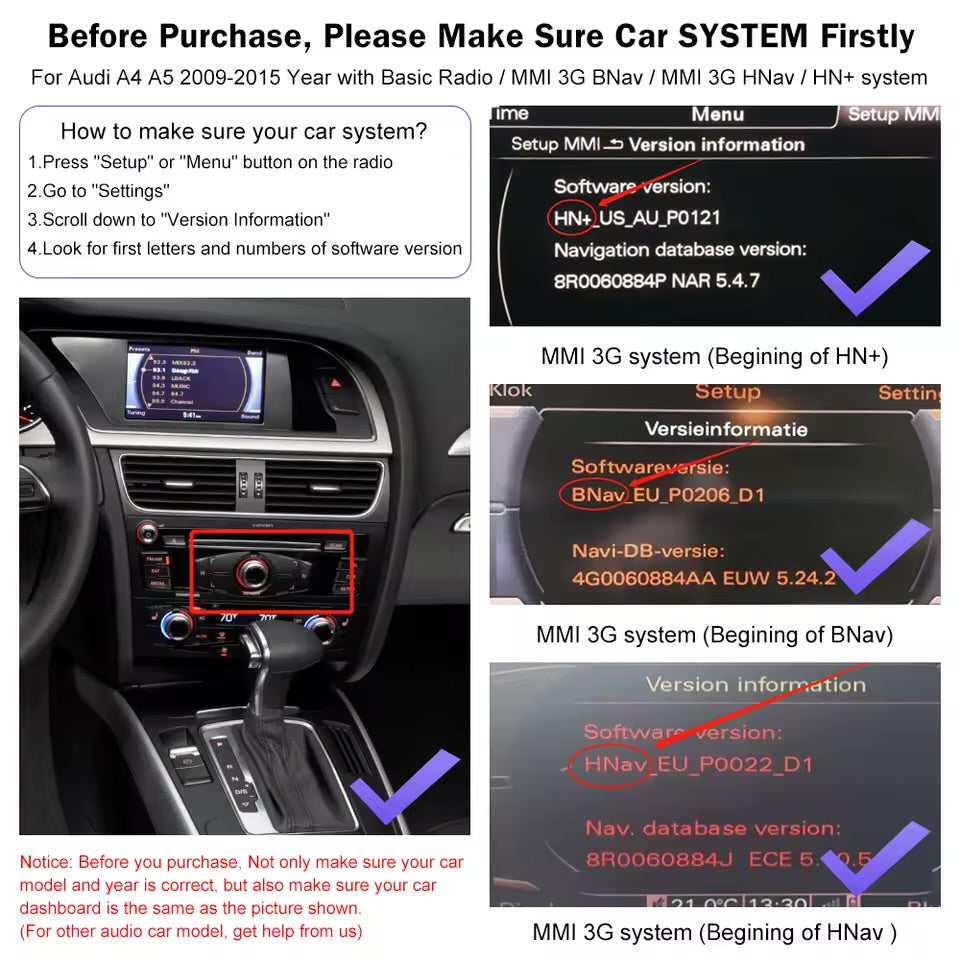 for Audi A5 5T A4 B8 Q5 8R Wireless Apple CarPlay Android Auto