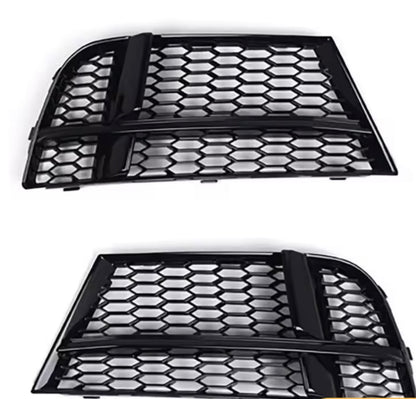 for Audi A3 S3 8V S Line - Gloss Black Honeycomb Sport Front Bumper Fog Lamp Grills (2 Piece, Pair)