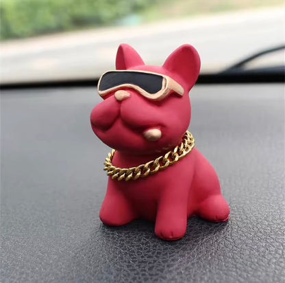Gangster Bulldog Dash Ornament Bobblehead Gold Chain