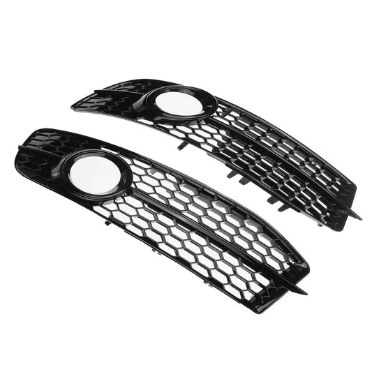 for Audi A6 C6 S-Line 2008-2011 Fog Light Grille Cover Pair 2pcs Honeycomb Gloss Black