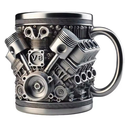 Stainless Steel V6/V8 Engine Style Mug