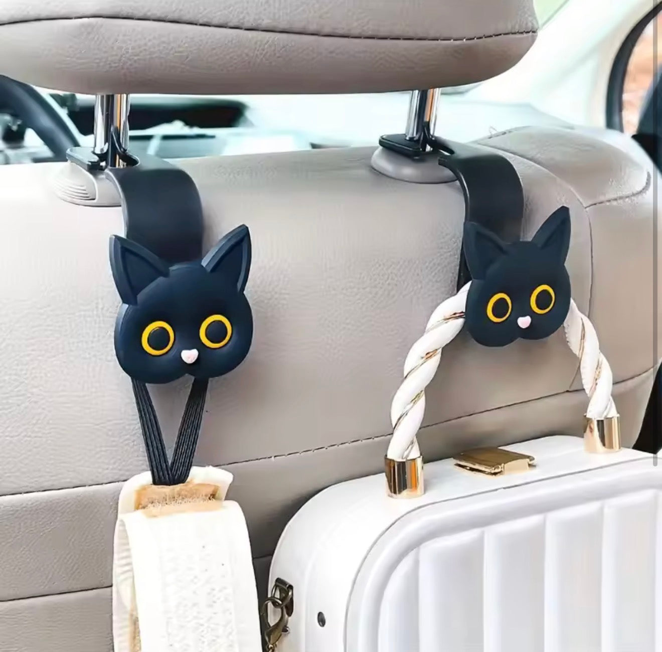 Cat Car Seat Headrest Hooks (2 Pcs)