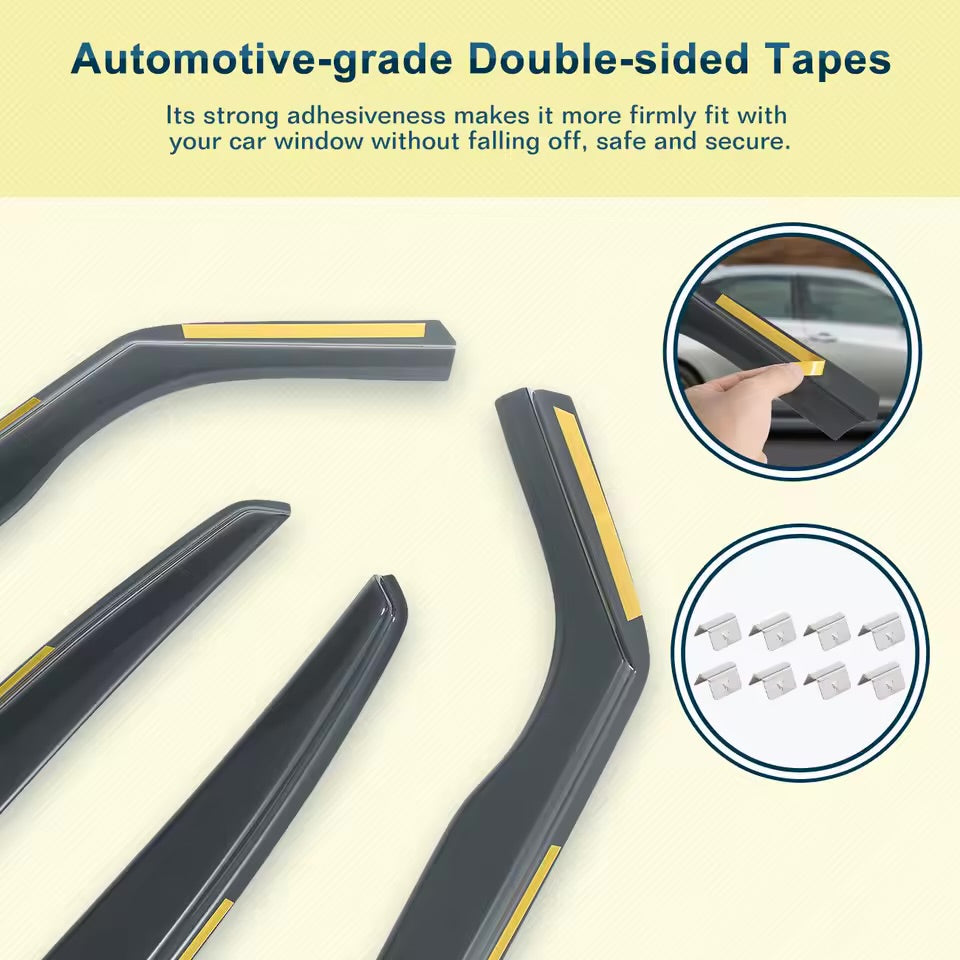 for Audi A4 B8 Smoke Black Front and Rear Wind Deflectors 4pcs