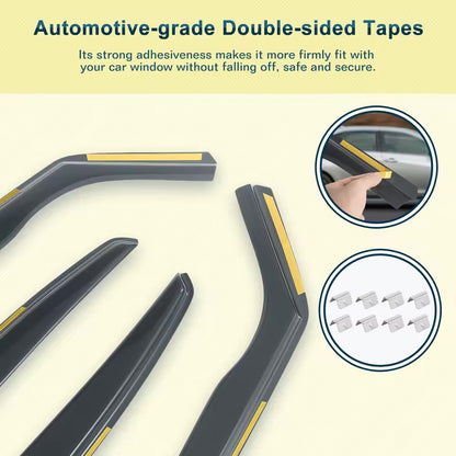 for Audi A4 B8 Smoke Black Front and Rear Wind Deflectors 4pcs