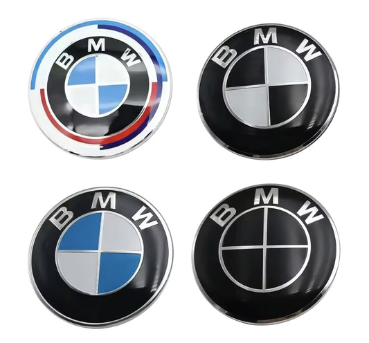 for BMW Custom Logo Badge Front and Rear Pair 74mm/82mm