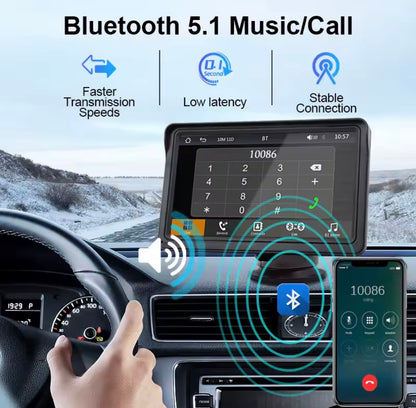 Hippcron 7 inch Apple CarPlay Android Auto Screen (Suction Mount)