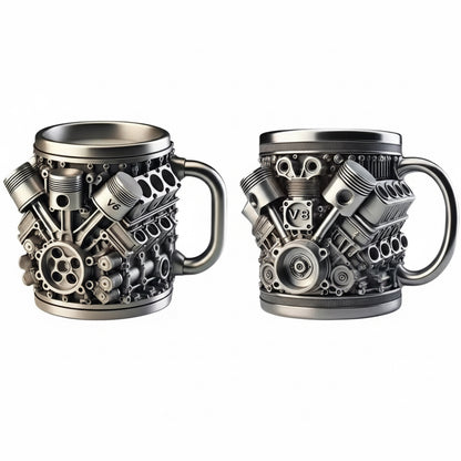 Stainless Steel V6/V8 Engine Style Mug