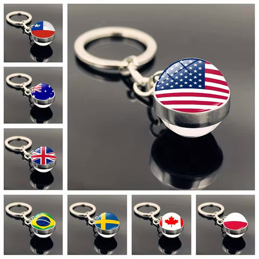 25 Countries Keyring Keychain Sphere