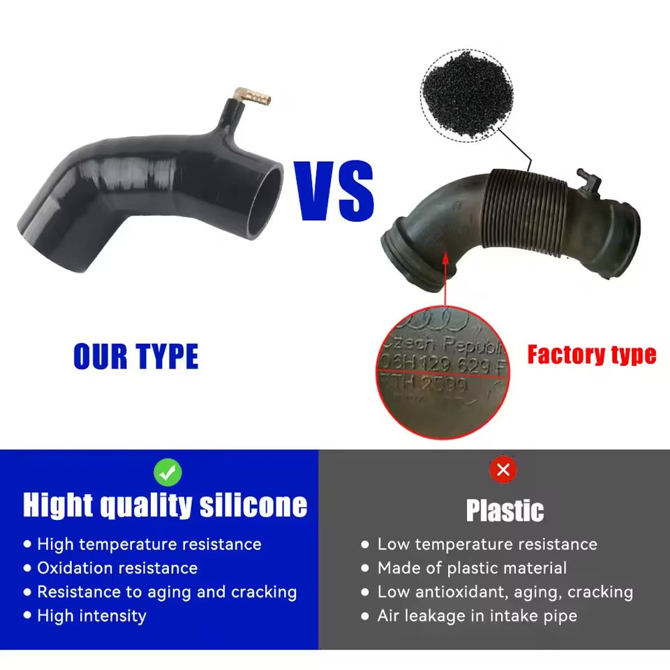 Air Inlet Tube Silicone Intake Hose Pipe for Audi A5 8T / A4 B8 1.8 & 2.0 TFSI (06H129629F)