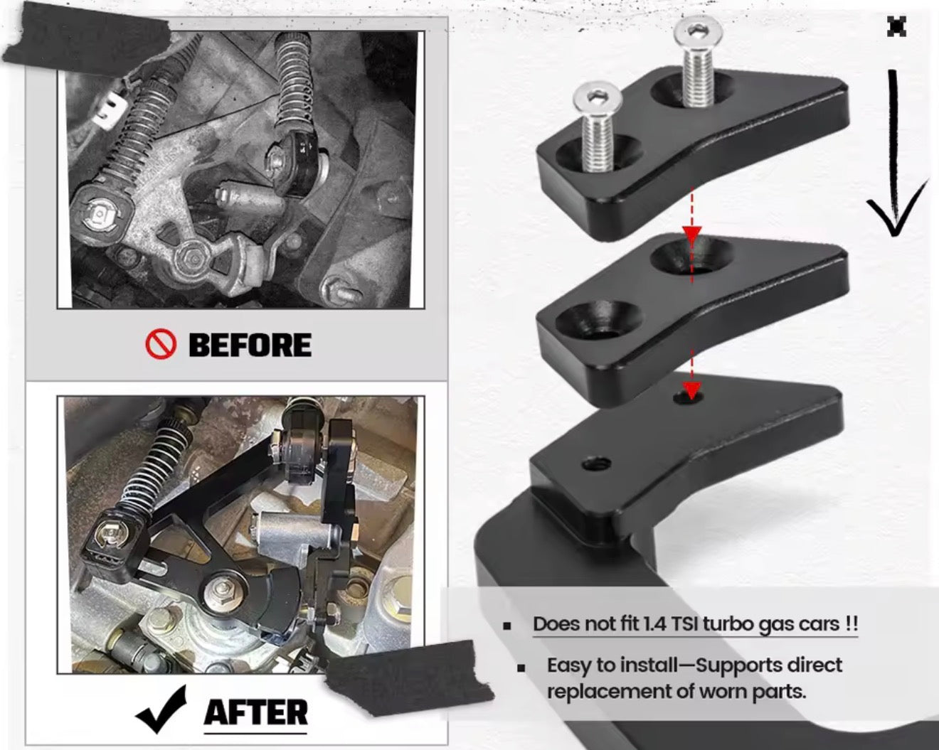 Adjustable Short Shifter Arm – 6-Speed Manual Kit
Compatible with Audi A3 / S3 (8V, 8P), Audi TT (8J, 8N, 8S), VW Golf Series, Seat Leon, Skoda Octavia, and more