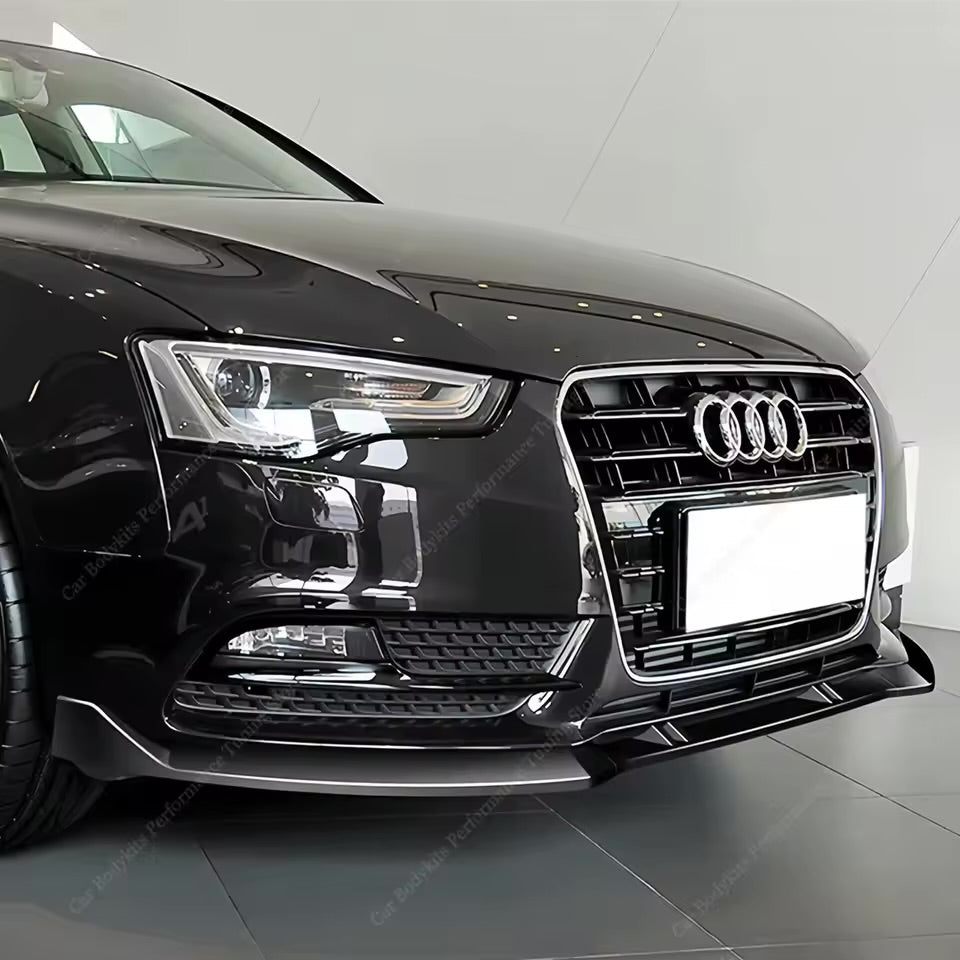 for Audi A5 B8.5 8T 8F Gloss Black Front Splitter Bumper Lip