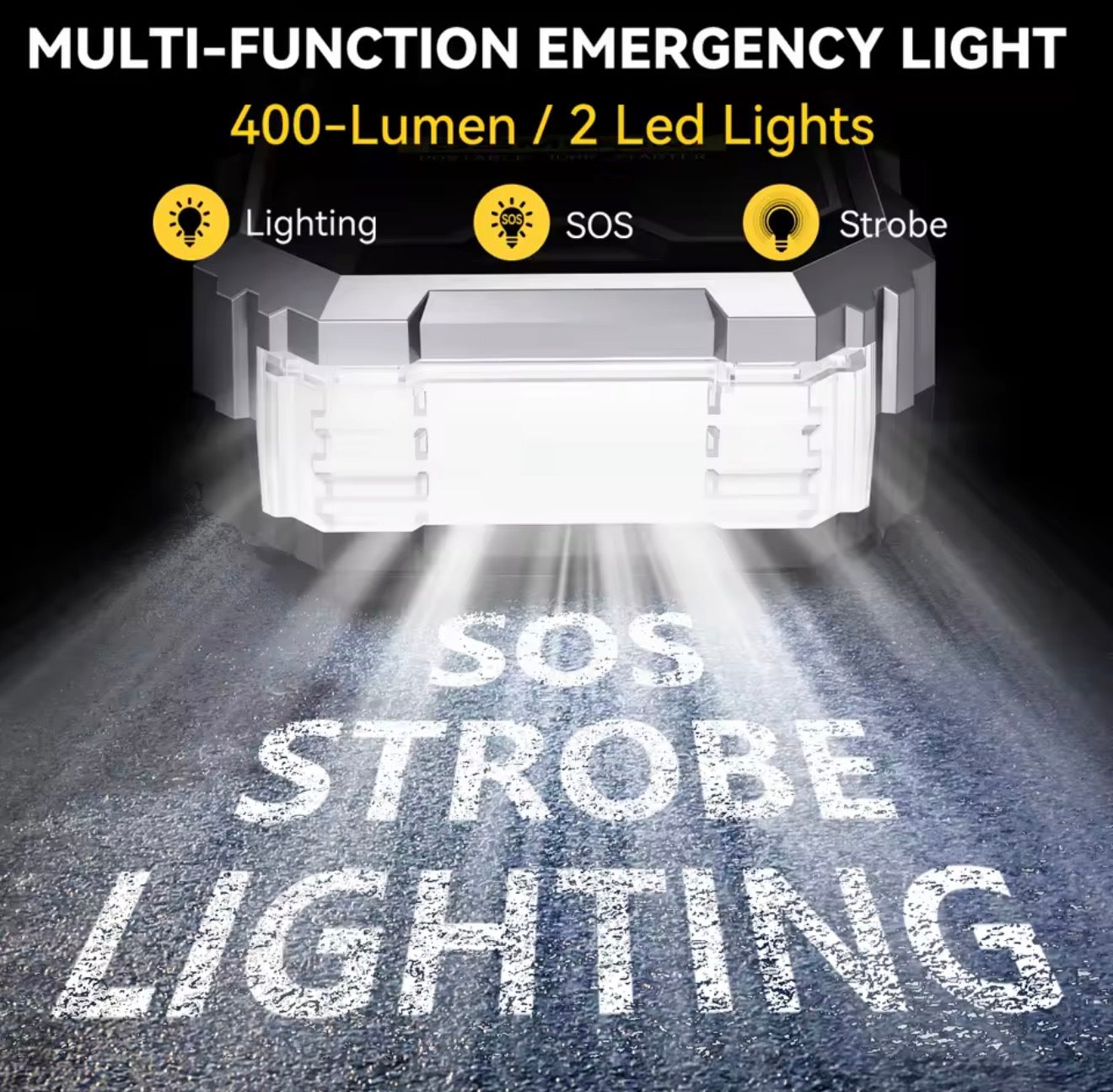 7000A Car Emergency Start Power Supply with Air Compressor, Battery Supercharger and Wireless Tire Inflator 12V Auto Jumper box