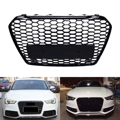 for Audi A5 S5 8T Gloss Black Honeycomb Mesh Front Bumper Grill