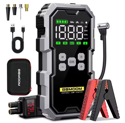 7000A Car Emergency Start Power Supply with Air Compressor, Battery Supercharger and Wireless Tire Inflator 12V Auto Jumper box