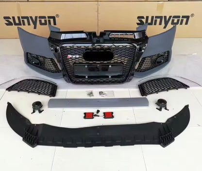 for Audi A3, S3 (8P) - Facelift Front Bumper with Grills RS3 Style Body Kit