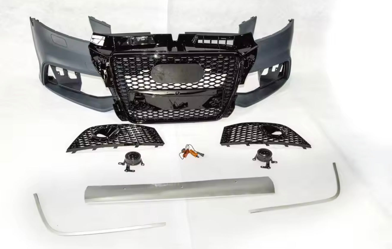 for Audi A3, S3 (8P) - Facelift Front Bumper with Grills RS3 Style Body Kit
