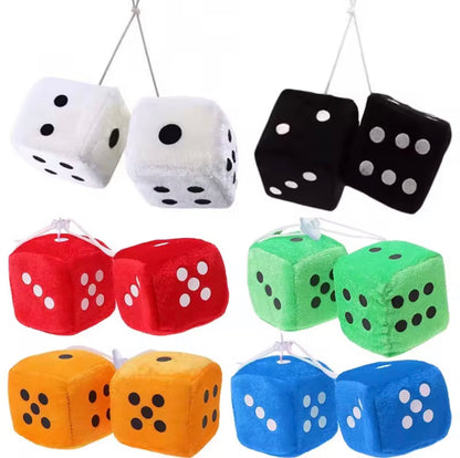 Fuzzy Dice Hanging Dice Decoration (2 pieces)