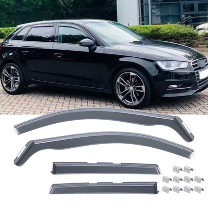 Audi A3 S3 MK2 (2004-2012) 5 Door Hatchback Wind Deflectors 4pc Black Tinted