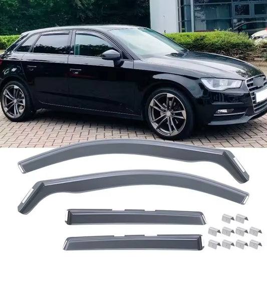 Audi A3 S3 MK2 (2004-2012) 5 Door Hatchback Wind Deflectors 4pc Black Tinted