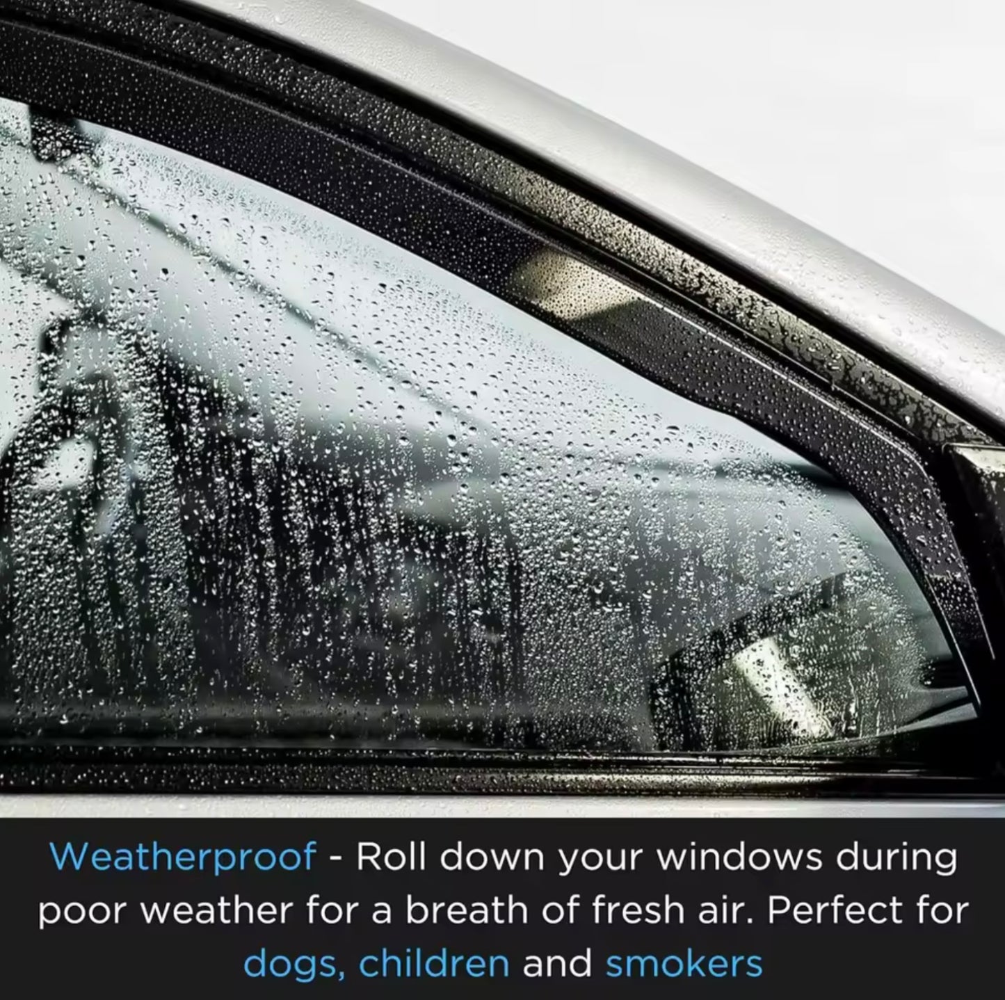 Audi A3 S3 MK2 (2004-2012) 5 Door Hatchback Wind Deflectors 4pc Black Tinted