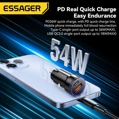Dual USB Car Charger – Fast Charge USB-C + USB-A Port